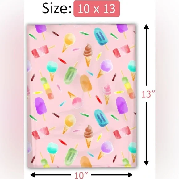 20 Poly Mailer Value Pack - Pink Ice Cream Pattern (10" x 13") Qty 20 - Picture 2 of 6